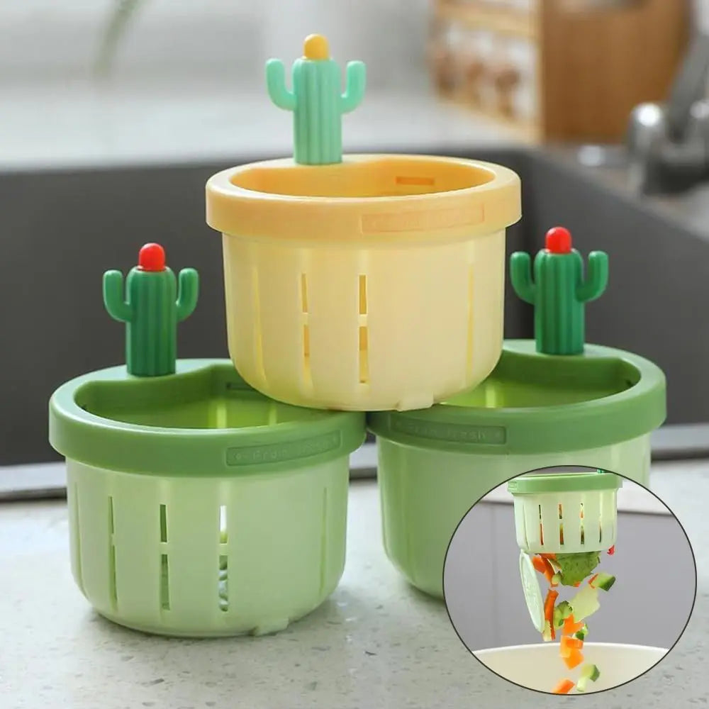 Anti-Clogging Cactus Kitchen Sink Drain Strainer - Food Waste Catcher, Leakage-Proof Sink Drain Basket with Washer, Easy Cleaning